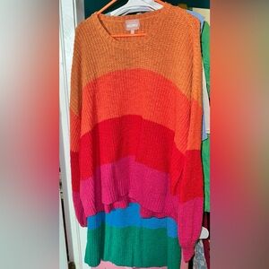 Show me your mumu striped sweater top piano sweater sunrise stripe knit